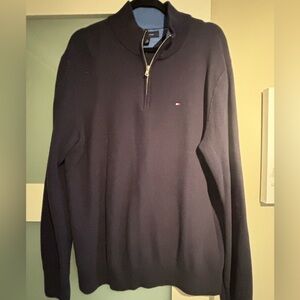 Tommy Hilfiger Men's Dark Blue Zip-Up Sweater XL